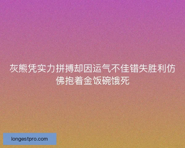 灰熊凭实力拼搏却因运气不佳错失胜利仿佛抱着金饭碗饿死