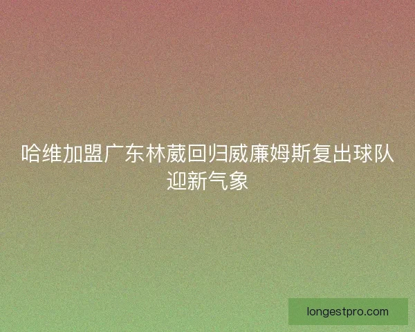 哈维加盟广东林葳回归威廉姆斯复出球队迎新气象